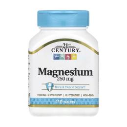Вітамінно-мінеральний комплекс 21st Century Magnesium 250 mg - 110 tabs (2023-10-7079)