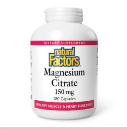 Вітаміни та мінерали Natural Factors Magnesium Citrate 150mg - 180 caps (2023-10-3824)