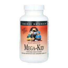 Вітаміни та мінерали Source Naturals Mega-Kid - 120 Wafer Berry (2023-10-2694)