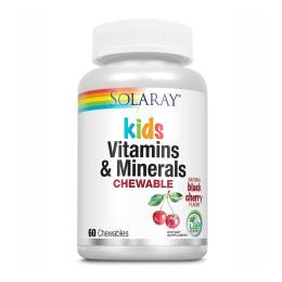 Вітамінно-мінеральний комплекс Solaray Kids Vitamins &amp; Minerals - 60 chewables Black Cherry (2022-10-1017)