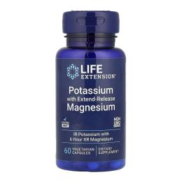Вітаміни та мінерали Life Extension Potassium with Extend-Release Magnesium - 60 vcaps (2023-10-6815)