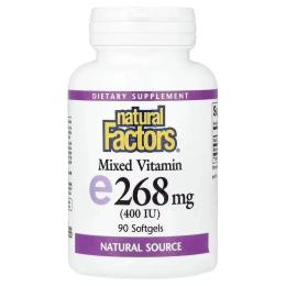 Вітаміни та мінерали Natural Factors Mixed Vitamin E 268 mg (400 IU) - 90 softgels (2023-10-3815)