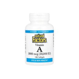 Вітаміни та мінерали Natural Factors Vitamin A 3000mcg 10000IU - 180 softgels (2023-10-3805)