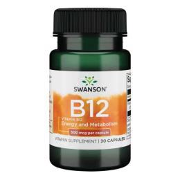 Вітамінно-мінеральний комплекс Swanson Вітамін B-12, 500 мкг, Vitamin B-12, 30 капсул (100-16-6846253-20)