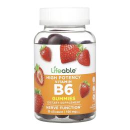 Вітаміни та мінерали Lifeable Vitamin B6 Adult - 60 gummies (2023-10-7260)