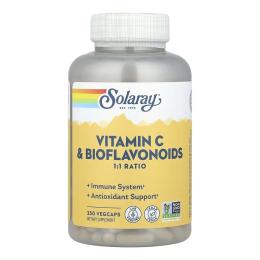 Вітамінно-мінеральний комплекс Solaray Vitamin C &amp; Bioflavonoids 1:1 500mg - 250 vcaps (2023-10-7412)