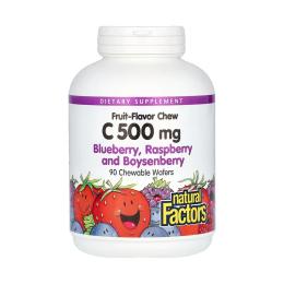 Вітаміни та мінерали Natural Factors Vitamin C 500mg - 90 tabs Mixed Berry (2023-10-6552)