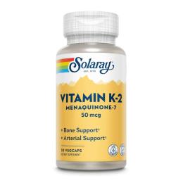 Вітамінно-мінеральний комплекс Solaray Vitamin K-2 MK-7 50mcg - 30 vcaps (2023-10-2435)
