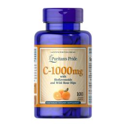 Вітаміни та мінерали Puritans Pride Vitamin C-1000 mg with Bioflavonoids &amp; Rose Hips - 100 caps (2023-10-6436)