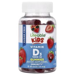 Вітаміни та мінерали Lifeable Vitamin D Kids Sugar Free - 60 gummies (2023-10-7297)
