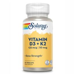 Вітамінно-мінеральний комплекс Solaray Vitamin D-3 &amp; K-2 - 60 vcaps (2022-10-1035)