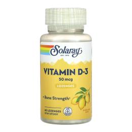 Вітамінно-мінеральний комплекс Solaray Vitamin D-3 50mcg - 60 lozenges (2023-10-6967)
