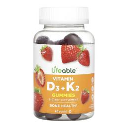 Вітаміни та мінерали Lifeable Vitamin D3 + K2 Adult - 60 gummies (2023-10-7303)