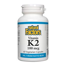 Вітаміни та мінерали Natural Factors Vitamin K2 100mcg - 60 vcaps (2023-10-3809)