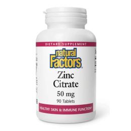 Вітаміни та мінерали Natural Factors Zinc Citrate 50mg - 90 tabs (2023-10-3826)