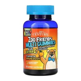 Вітамінно-мінеральний комплекс 21st Century Zoo Friends Multi Gummies Plus Extra C - 60 gummies (2023-10-7121)
