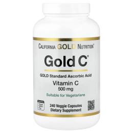 Вітамінно-мінеральний комплекс California Gold Nutrition Gold C Vitamin C 500 mg  240 veg caps (24604-01)