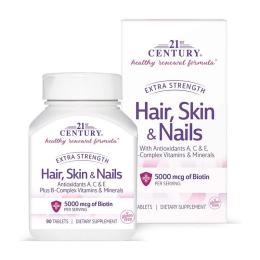 Вітамінно-мінеральний комплекс 21st Century Hair, Skin &amp; Nails (90 tabs) (11153-01)
