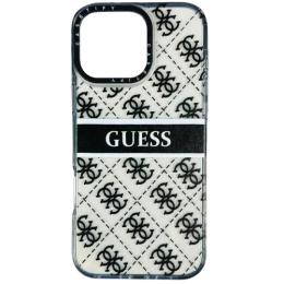 Чохол-накладка Infinity Silicone Case CaseTify Brand NEW для Apple iPhone 16 Pro Transparent Black GUESS
