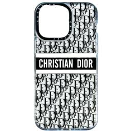 Чохол-накладка Infinity Silicone Case CaseTify Brand NEW для Apple iPhone 16 Transparent Black Christian Dior