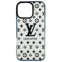 Чохол-накладка Infinity Silicone Case CaseTify Brand NEW для Apple iPhone 16 Transparent Black Louis Vuitton