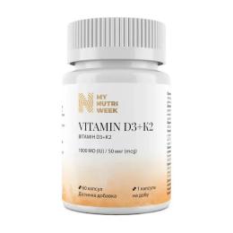 Вітамінно-мінеральний комплекс My Nutri Week Vitamin D3+K2 1000 IU (50 mcg) (60 caps) (23732-01)