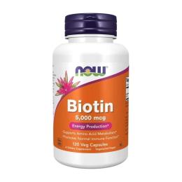 Вітамінно-мінеральний комплекс NOW Biotin 5,000 mcg (120 veg caps) (08641-01)