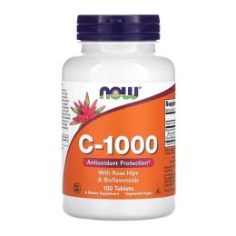 Вітамінно-мінеральний комплекс NOW C-1000 with rose hips &amp; bioflavonoids (100 tab) (07914-01)