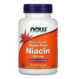 Вітамінно-мінеральний комплекс NOW Flush-Free Niacin 500 mg Double Strength (90 veg caps) (10577-01)