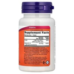 Вітамінно-мінеральний комплекс NOW Folic Acid 800 mсg with Vitamin B-12 (250 tabs) (07124-01)