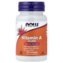 Вітамінно-мінеральний комплекс NOW Vitamin A 3000 mcg (10,000 IU) (100 softgels) (06698-01)