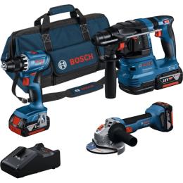 Набір із трьох акумуляторних інструментів Bosch Professional (0.615.A50.07L) дриль-шурупокрут GSR 18V-45
