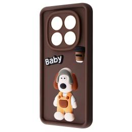 Чохол-накладка PRC Pretty Things Case Xiaomi Redmi Note 14 Pro Plus Brown White Baby (600490810)