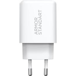 Адаптер живлення для телефона ArmorStandart Poweraze 45W GaN Type-C + USB-A White (ARM90431)