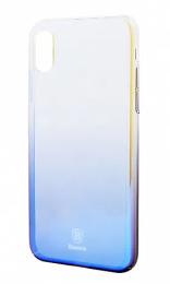 Чохол-накладка Baseus Glaze Case для Apple iPhone X/Xs Transparent Blue