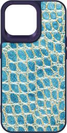 Чохол-накладка Harder Crocosaur для Apple iPhone 14 Pro Max Blue (ARM76730)