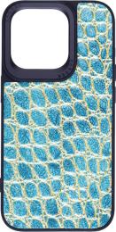 Чохол-накладка Harder Crocosaur для Apple iPhone 15 Pro Blue (ARM76706)