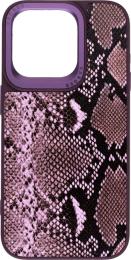 Чохол-накладка Harder Genuine Snake Apple iPhone 15 Pro Dark Purple (ARM76782)