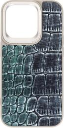 Чохол-накладка Harder Glamorous Croco для Apple iPhone 14 Pro Green Gray (ARM76769)