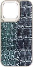 Чохол-накладка Harder Glamorous Croco для Apple iPhone 15 Pro Max Green Gray (ARM76765)