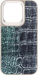 Чохол-накладка Harder Glamorous Croco для Apple iPhone 15 Pro Green Gray (ARM76761)