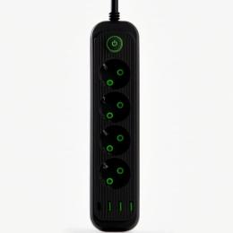 Мережевий фільтр YiWu 3 USB A + 1 Type-C на 3 м (HP-5-38M)