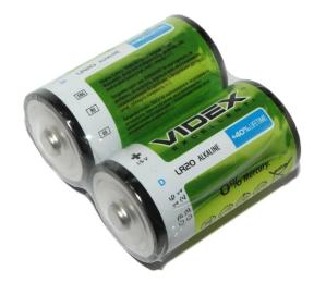 Батарейка Videx D (LR2O/D 2PCS SHRINK)