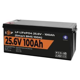 Акумулятор для ДБЖ LogicPower LiFePO4 24V (25, 6V)  -  100 Ah (2560Wh) (Smart BMS 100А) с BT пластик (LP42749)