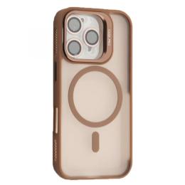Чохол-накладка Infinity CASE PRO MATTE FORTABLE CAMERA LENS MAGSAFE для iPhone 16 Plus Golden Brown