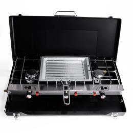 Газова плита туристична YiWu HP-DS3-7 Black Silver з грилем