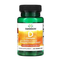 Вітаміни та мінерали Swanson D Complex D2 abd D3 2000iu(50mcg) - 60caps