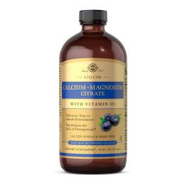 Вітаміни та мінерали Solgar Liquid Calcium Magnesium Citrate with Vitamin D3 - 16 oz Natural Blueberry