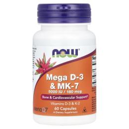 Вітаміни та мінерали Now Foods MEGA D-3 &amp; MK-7 - 60 vcaps