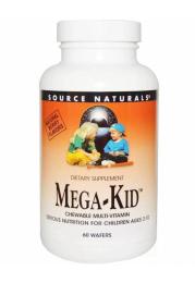 Вітаміни та мінерали Source Naturals Mega-Kid - 60 Wafer Berry